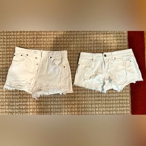 Ripped high waisted denim shorts